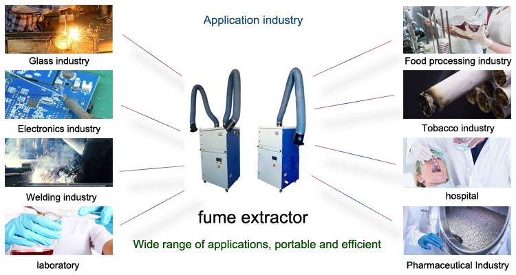 32 m2 Filter Area Industrial Portable Smoke Extractor for Welding and Soldering