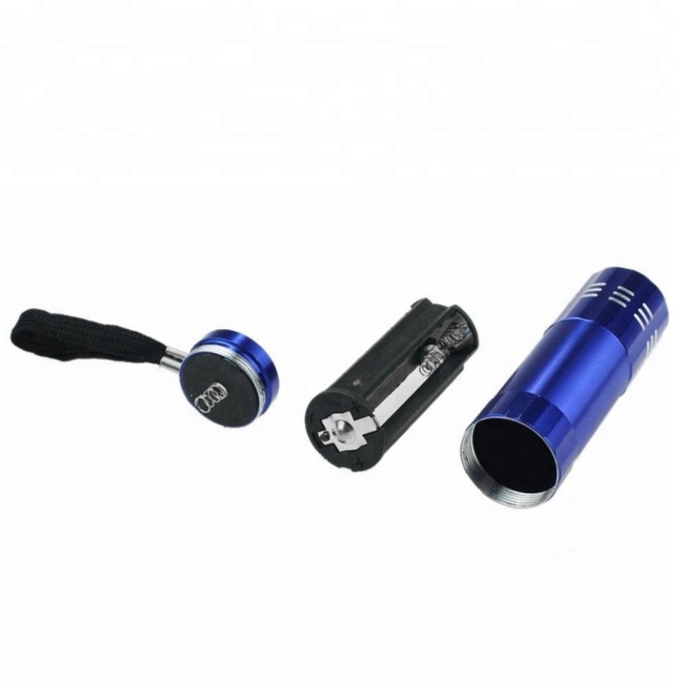 Outdoor LED Emergency Flashlight Camping Lamp Customized Aluminum Mini Torch 9 LED