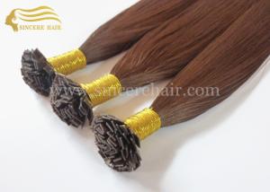 Quality 50 CM 1.0 G Italian Keratin Fusion Flat Shape Hair Extensions - 20&quot; Brown Pre-Bonded Flat Tip Hair Extension for sale wholesale