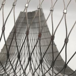 Quality Silver Stainless Steel Balustrade Mesh , Custom Size Metal Mesh Stair Railing wholesale