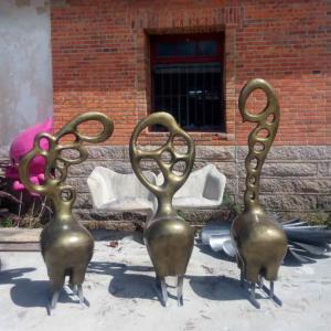 Quality Abstract Fawn Garden Life Size Bronze Animal Statues Casting Decorative wholesale