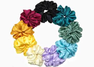 Quality wide satin large violet yellow scrunchies head rope Japanese Korean lady Yiwu accessories wholesale