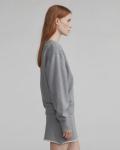 Ladies Gray Cotton Two Piece Set Sweatshirt Women