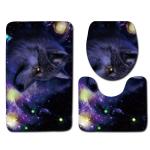 Animal Bathroom Mat 3 Piece Set Washable U Shaped Toilet Rug