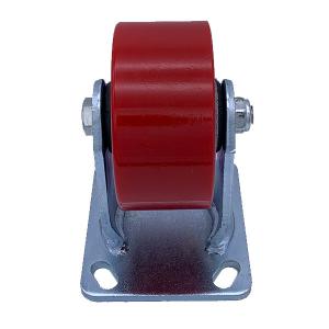 Quality Rigid Plate Polyurethane Tread Cast Iron Caster Wheel wholesale