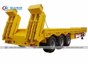 Quality Heavy Duty 3 Axle Lowboy Lowbed Semi Trailer 60 Tons 80 Tons For Excavating Machine wholesale
