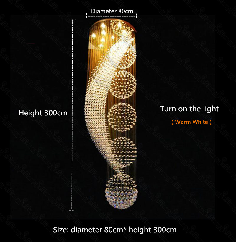 Long stair modern lamp crystal chandelier LED lights elegant chandelier(WH-NC-19)
