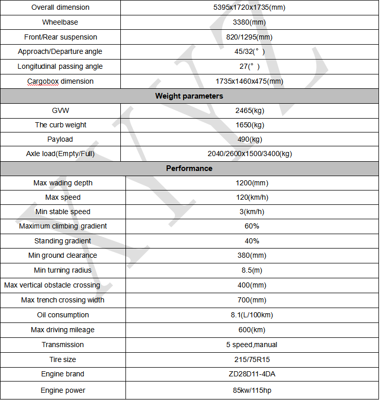 4WD Diesel Engine Pickup Truck with Cargo Tank Length ≤4.2m and Multiple Color Options
