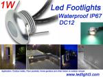 Rcessed 1W Mini LED Footlight IP67 Waterproof DC12V Waterproof IP67 Outdoor