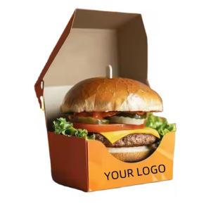 Quality Wholesale Custom Logo Eco-friendly Hamburger Paper Boxes for Fast Food Takeaway wholesale
