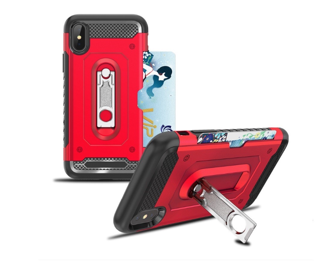2 in 1 PC+TPU Color Red Black Kickstand Armor Case Back Cover For Samsung J6 2018 EU S9 Plus J2 Pro A730F NOTE9 J7 Prime