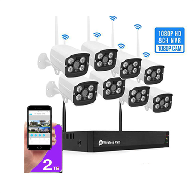 4/8 Channel Security Smart Home 1080P NVR Wireless CCTV Camera System With Google Alexa