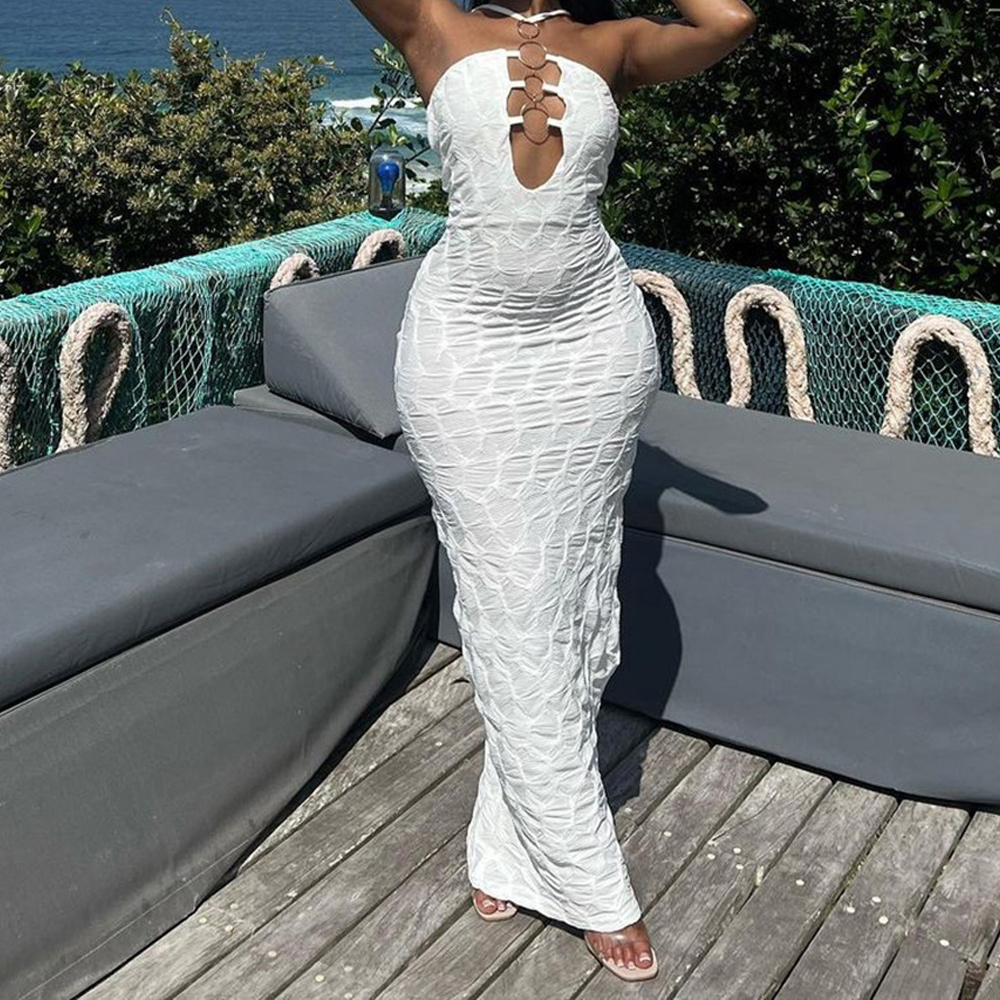 Summer Women Dress White Halter With Slim-Fit New Slim-Fit Wedding Dresses