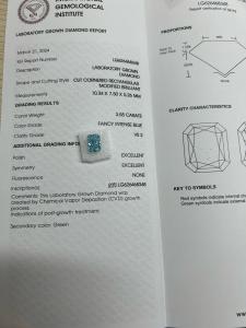 Quality 3.55ct Fancy Intense Blue Laboratory Grown Diamonds OEM ODM wholesale