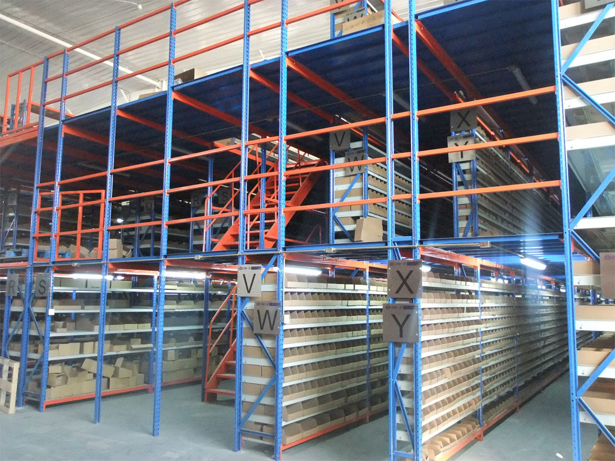 Two Level Storage Shelving Warehouse Mezzanine Systems Customized Height