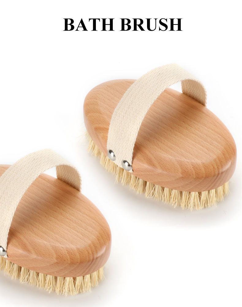 Abeis Dry Body Sisal Fiber Vegan Bath Brush Shower Exfoliating Scrubber Massage