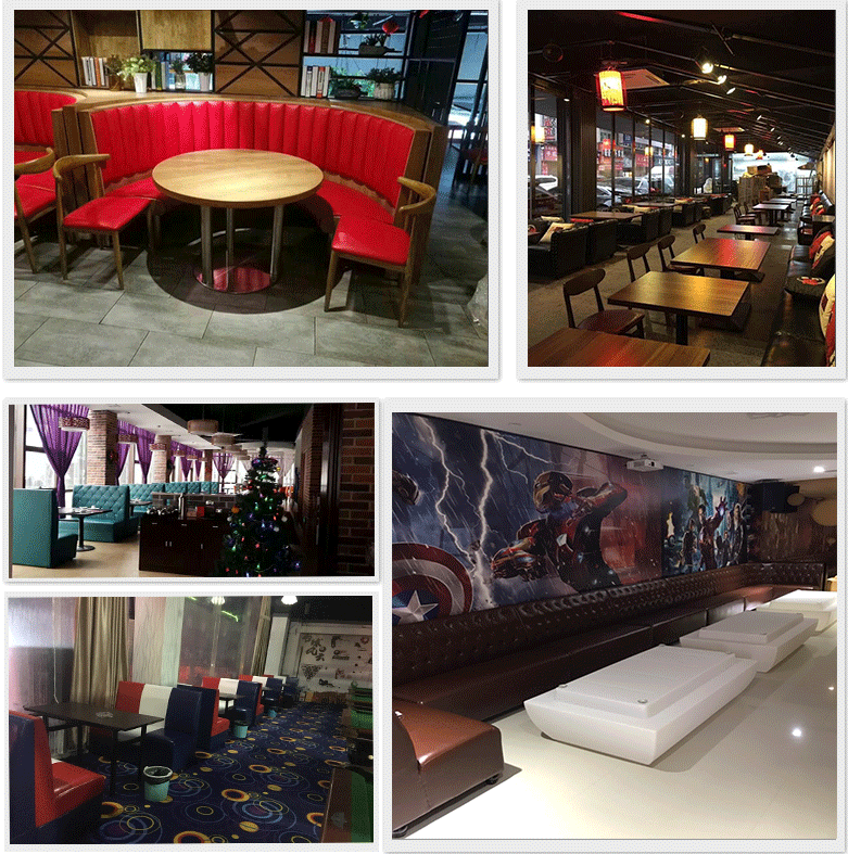 U Shaped Banquette Seating Dining Booth Restaurant Fast Food L120xW60xH105CM