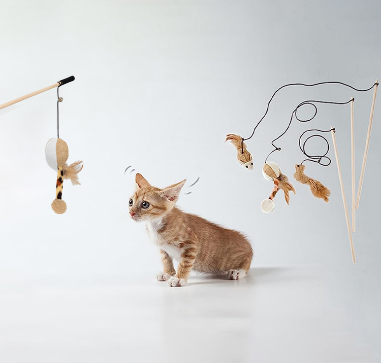 Cat Teaser Stick Cat Toys Juguetes para Gatos Pet Toys Products for Your Feline Friend Picture Included