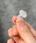 Lab Made Diamond Jewelry Three Stones Engagement Wedding Rings Cultivated