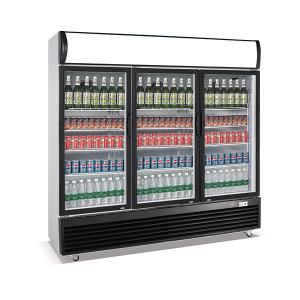 Quality 1330L Vertical Three Door Beverage Display Cooler Low Energy Consumption wholesale