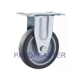 Quality Fixed Institutional Casters 100mm Nonmarking Soft Rubber Caster Wheels wholesale