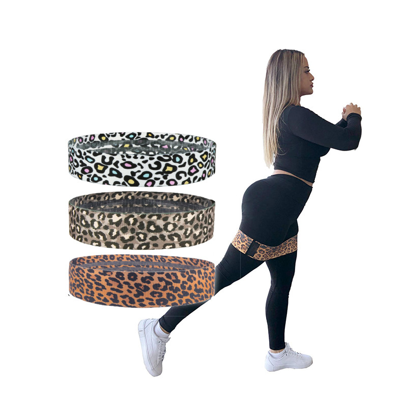 Leopard Print Workout Exercise Booty 208cm Resistance Bands Set For Pilates Sport Crossfit Fitness Training