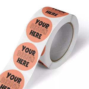 Quality Self Adhesive Vinyl Round Waterproof Sticker Roll Paper Private Design Product Labels wholesale