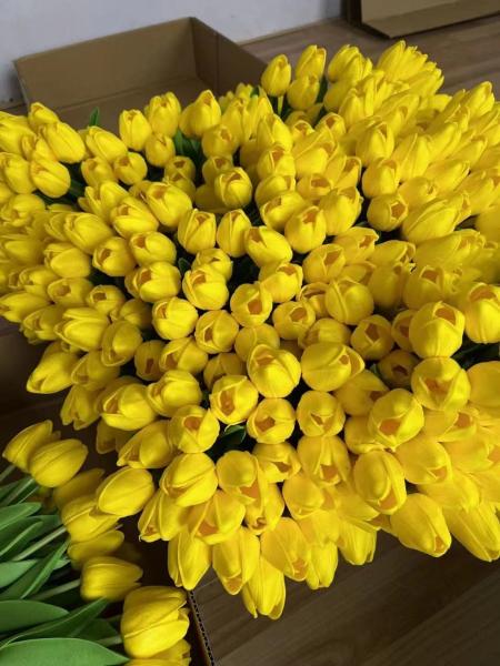 Best sell Wedding Decorative PU Real Touch Tulip Rose Flowers Tulips Artificial