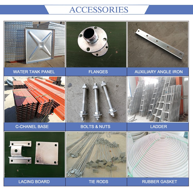 Hot Dipped Galvanized Pressed Steel Sectional Water Tanks Metal Water Storage Tanks
