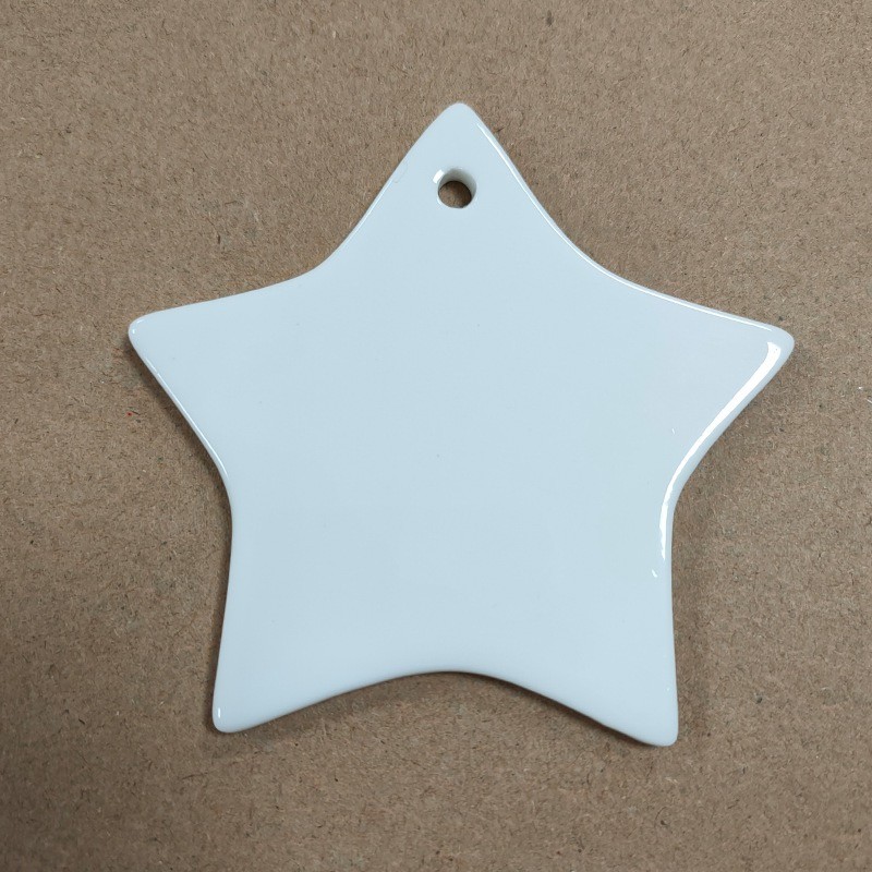 3'' Sublimation Ceramic Blanks Christmas Ceramic Pendant For Sublimation Printing