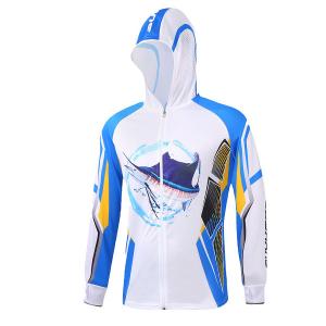 Quality Custom Sublimation Long Sleeve Mens Fishing Sweatshirts Anti UV Flat Bottom wholesale