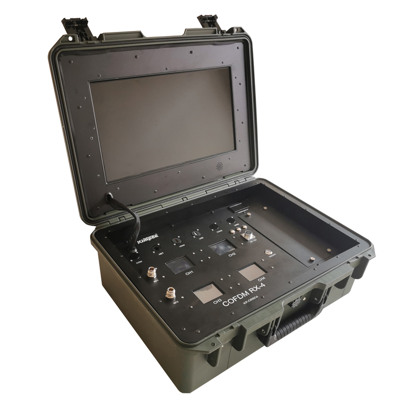 4 Channels COFDM Digital Video Receiver Uplink Downlink 17 inch LCD Display