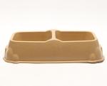 No Bend Double Bamboo Pet Bowl Luxury Design 12x16.5x7 CM For Puppy