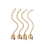 Soft 1 2 3 Way Silicone Elastomer Coated Latex Foley Catheter CE