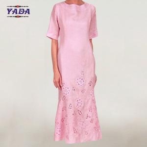 Quality Ladies african bazin hand embroidery design party swing casual dress dresses sexy for women wholesale