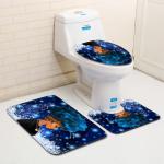 Polyester Cartoon Toilet Lid Cover And Rug Set OEM ODM