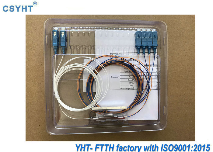 SC/UPC Fiber Optic Splitter 1x2 1x4 1x8 Steel Tube Material Low Insertion Loss