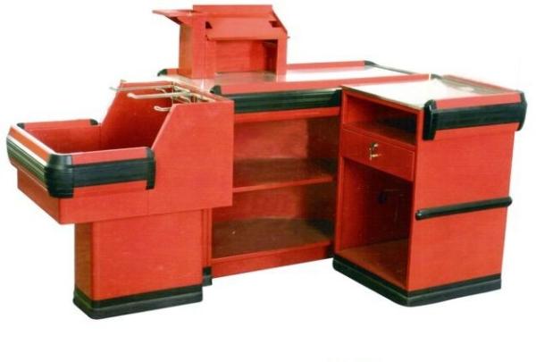 Retail Store Metal Electrostatic Spraying Cash Register Table Counter For