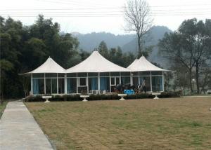 Quality Semi Permanent Luxury Resort Tents 1050g PVDF Membranes Three Peaks Material wholesale