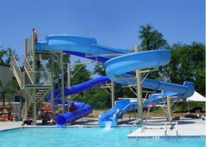 Quality Fiberglass Spiral Water Slide , Hotle Water Playground Classic Water Slides wholesale