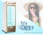 Upright Glass Door Freezer Supermarket 400L Single Door Ice Cream Display