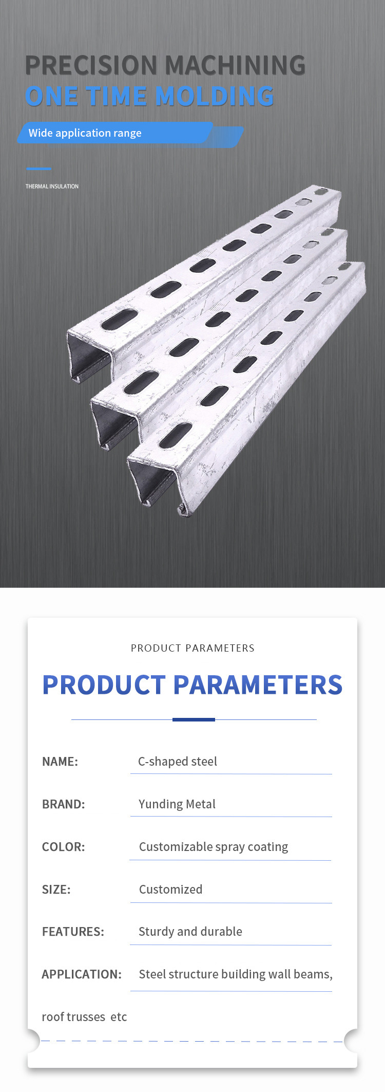 Heavy Duty Rust Resistance Stainless Steel Strut Channel Construction Channel