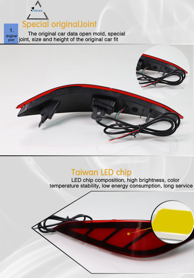 12v Led Rear Bumper Reflector Light For Rush Indicator 2018 High Power