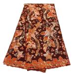 Sustainable Velvet Lace Fabric with Colorful Flower Embroidery and Shimmering