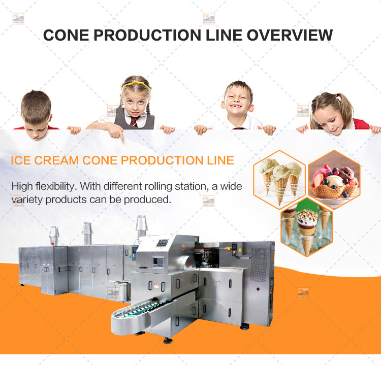 Tunnel Type Automatic Ice Cream Shop Equipment Ice Cream Cone Making Machine