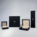 Natpak Leatherette Paper Jewelry Gift Boxes With Gold Edge