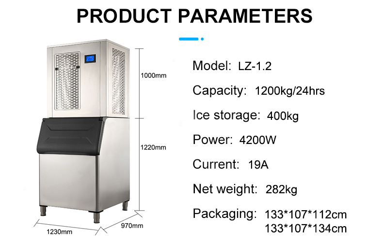 Energy 1200kg Daily LZ-1.2 Automatic Commercial Flake Ice Maker Air Cooled Ice Machine Flaker