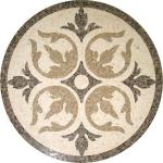 Solid Surface Marble Medallion Floor Tile , Decorative Custom Floor Medallions