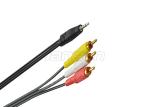 Round Wire RCA Audio Cable , Audio Video Cables 2RCA 3RCA Cable 2R / 3R