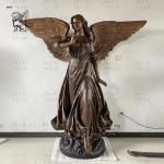 Bronze Life Size Angel Statues Metal Winged Woman Figure Brass Sculpture Casting